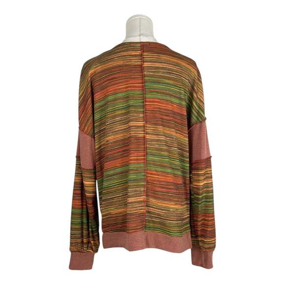 Haptics Multicolor Striped Cross-Front Pullover Sweater Medium - Picture 3 of 4